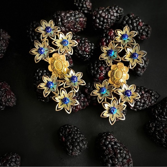 CastleCliff Frida Earrings in Sea (Blue) - NWT - Picture 3 of 7